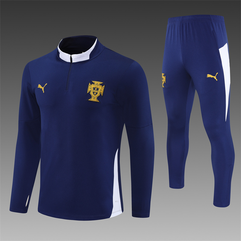 2025/2026 Portugal Half-Pull Training Suit Royal Blue Football Shirt