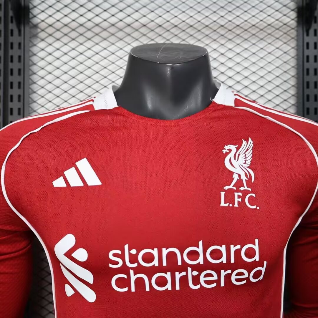 2025/2026 Liverpool Home Long Sleeve Jersey(Player Version)