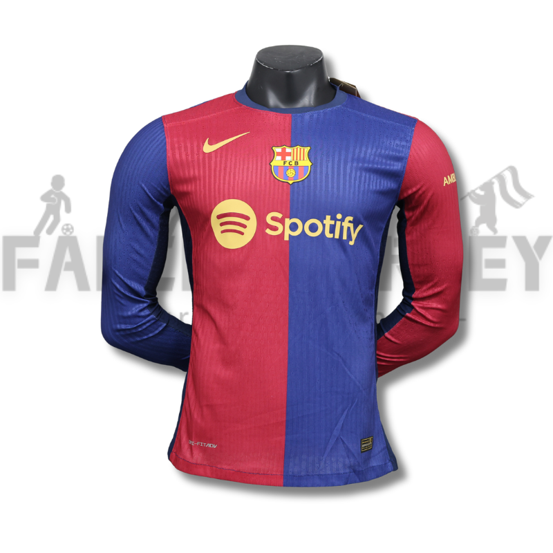 2024/2025 Barcelona Long Sleeve Home Jersey( Player Version)