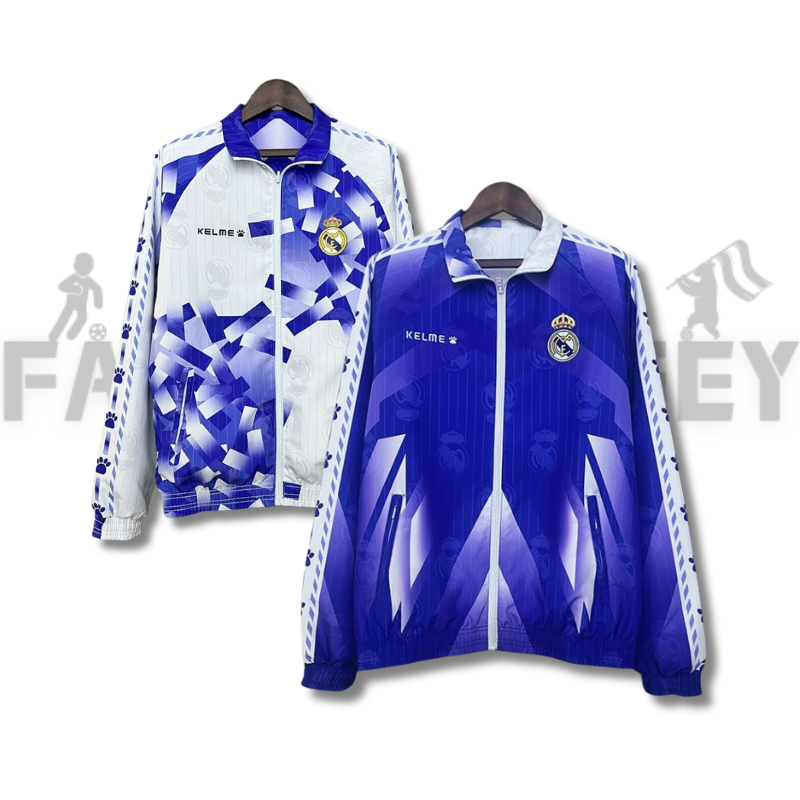2025/2026 Real Madrid Reversible Windbreaker(Blue- White)Football Shirt