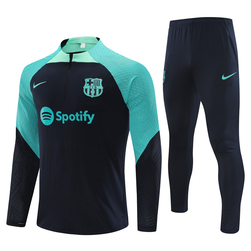 2025/2026 Barcelona blue black Half-Pull Training Suit