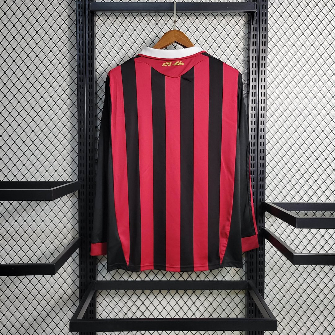 2009/2010 Retro Long Sleeve AC Milan Home Football Shirt