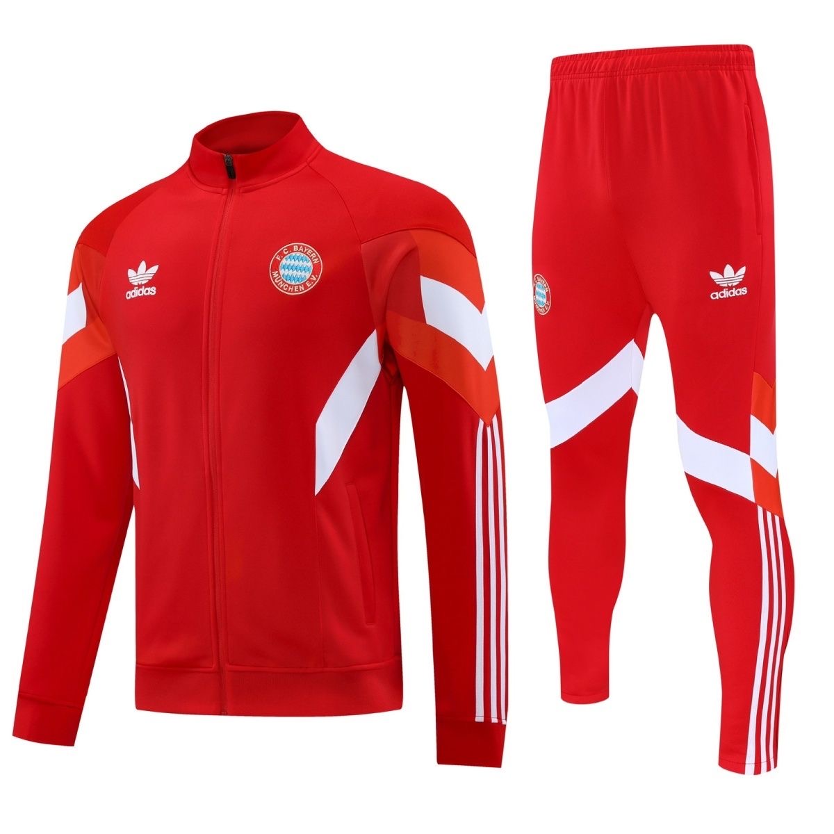 2025 Bayern Munchen Long Zipped Jacket Training Suit Red Football Shirt