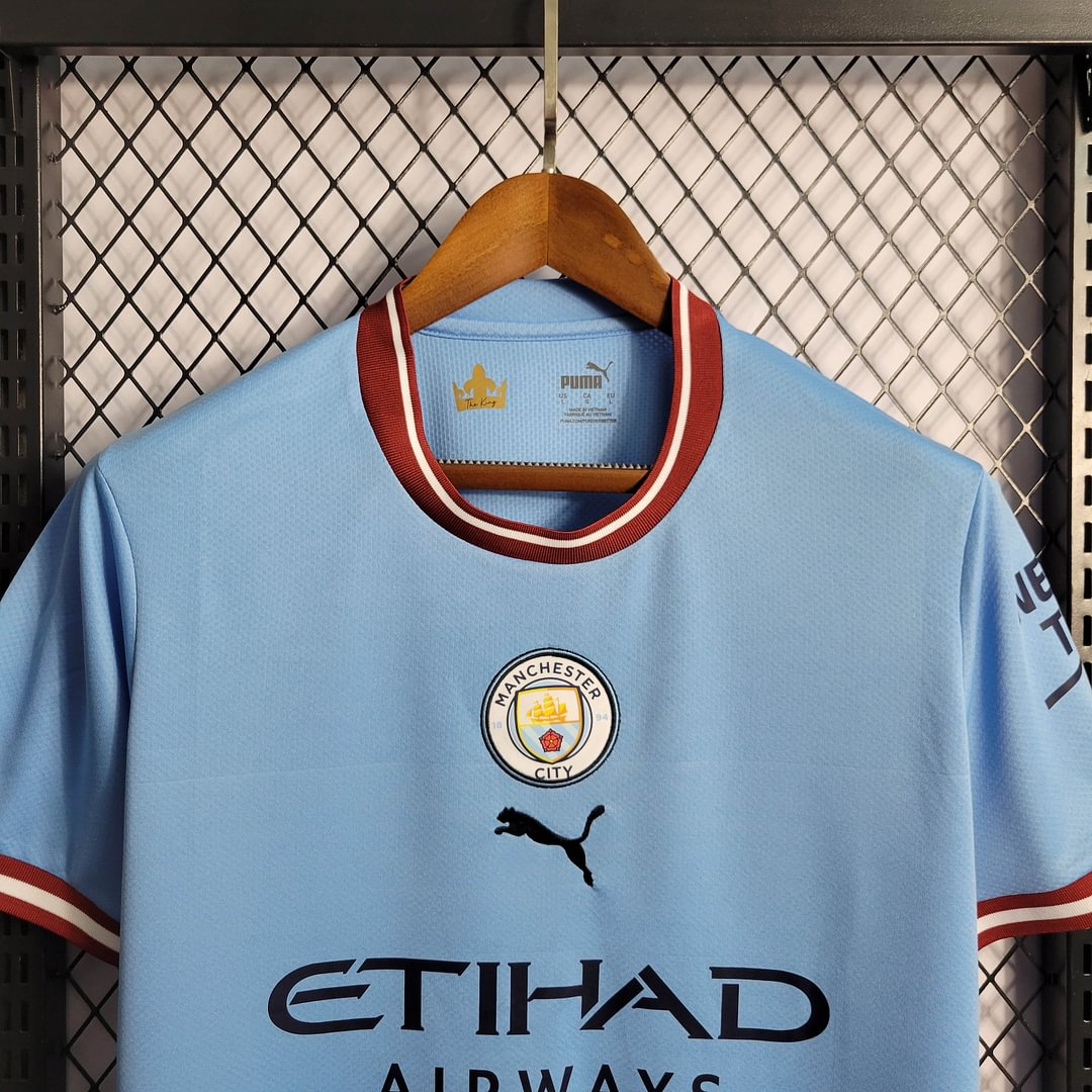 2022/2023 Manchester City Home Football Shirt For Fans Version