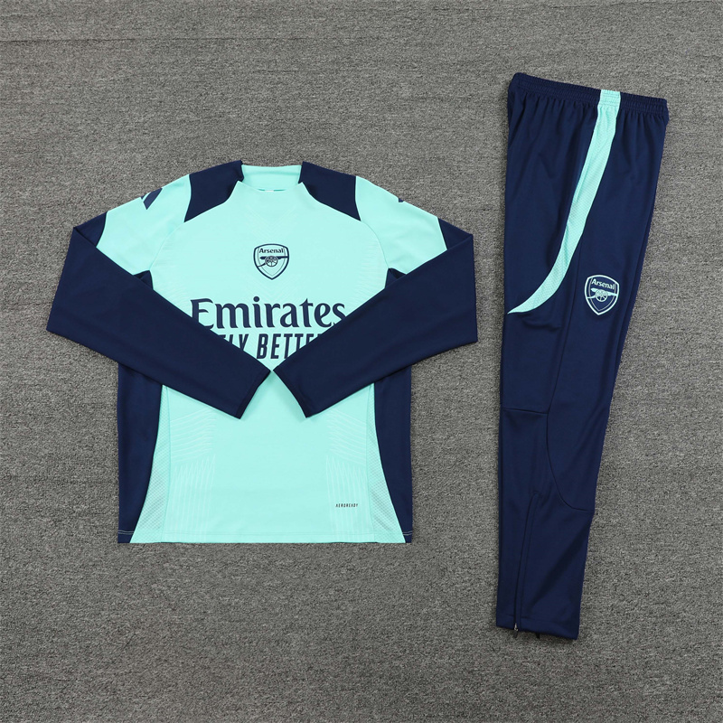 2024/2025 Arsenal Light Blue Half-Pull Training Suit Player Edition