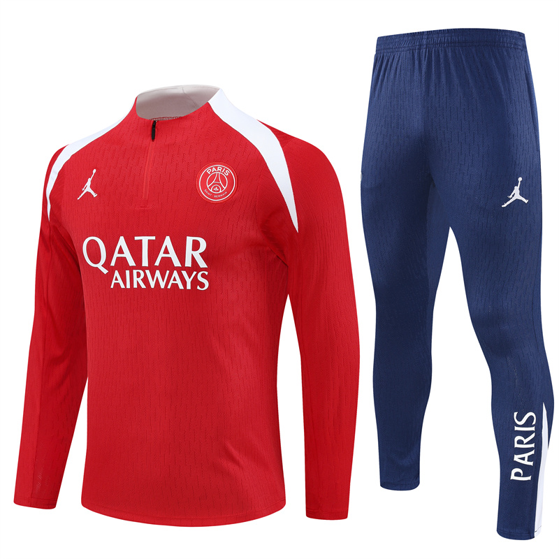 2025/2026 Paris Saint-Germain Red half zip training suit set