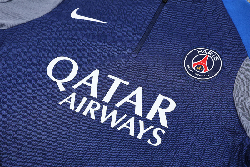 2025/2026 Paris Saint-Germain Royal Blue half zip training suit set