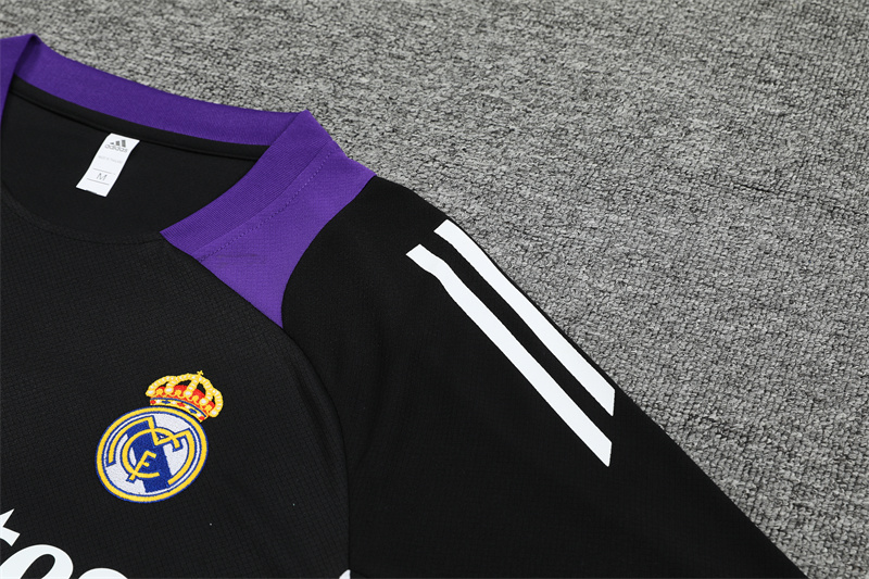 2024/2025 Real Madrid Black And Purple Training Wear Suit Shirt