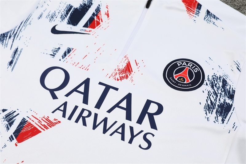 2024/2025 Paris Saint-Germain Light Grey Half-Pull Training Suit