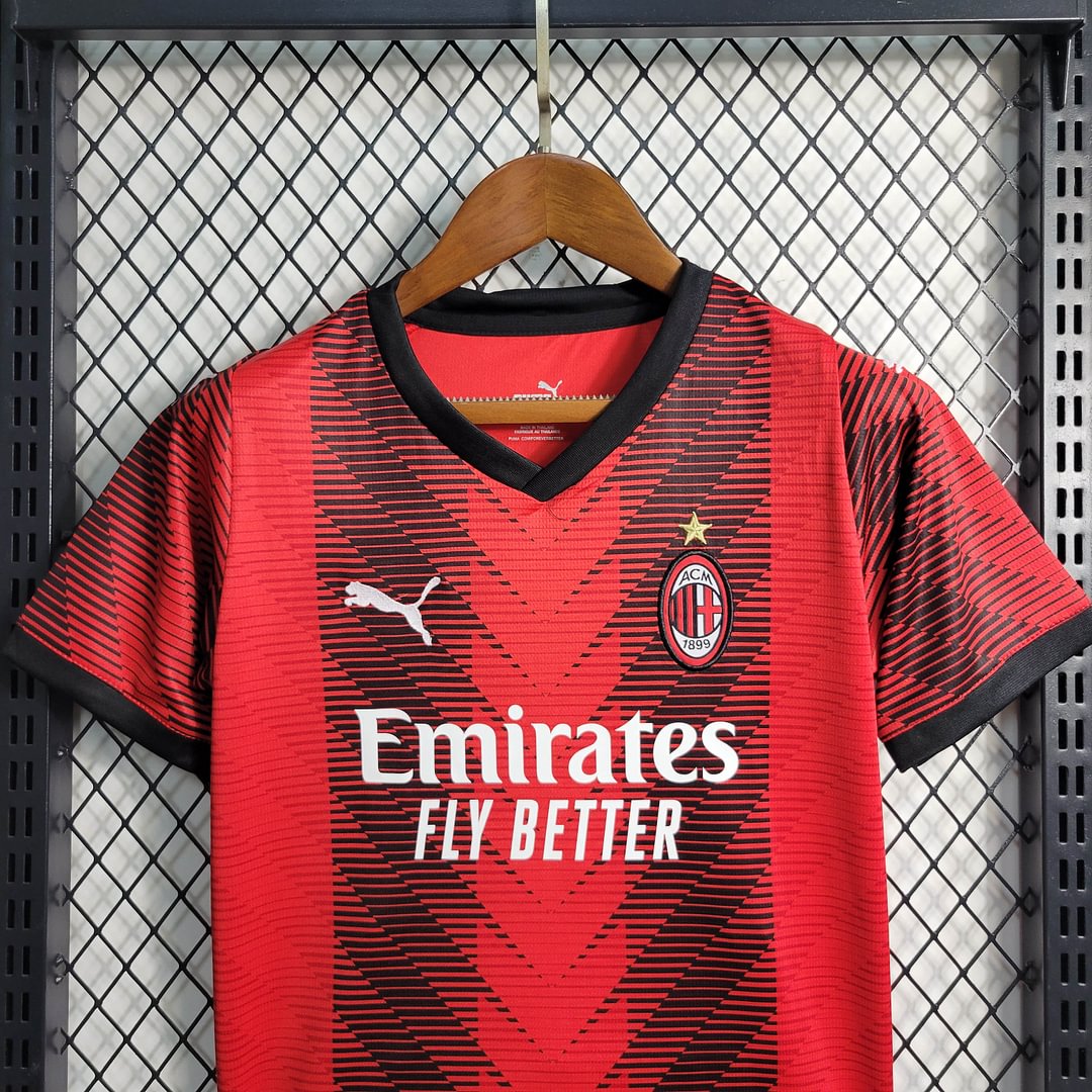2023/2024 AC Milan Home Football Shirt Kids Size