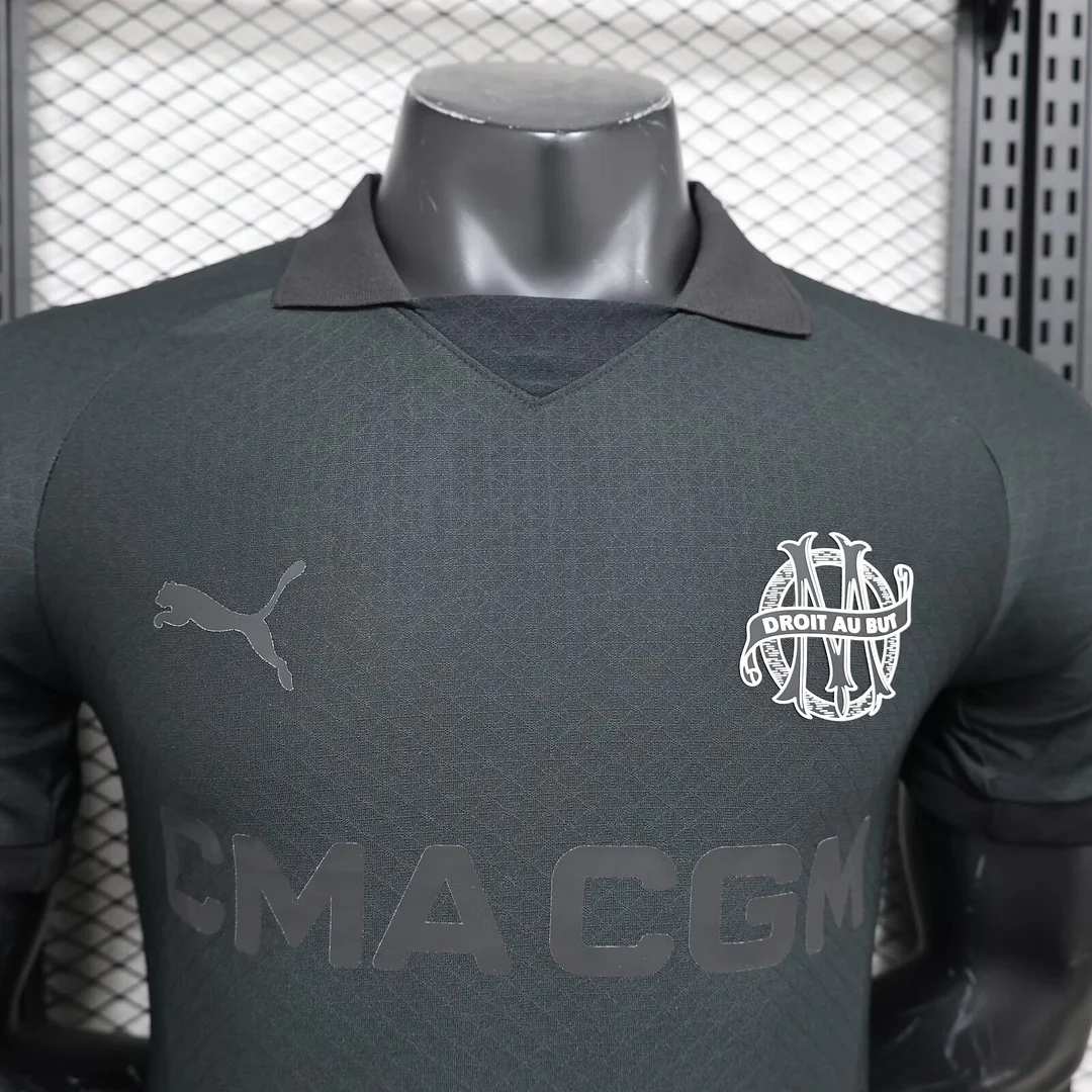 2024/2025 Olympique Marseille 125th Anniversary Black Football Shirt(Player Version )