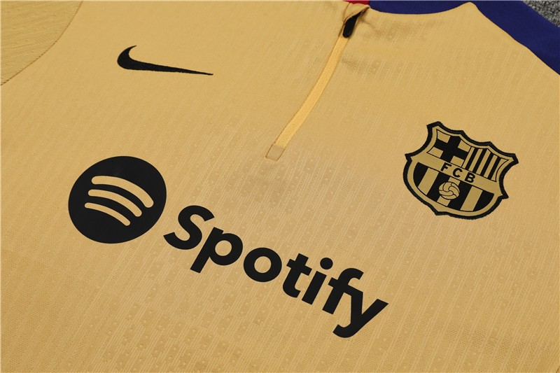 2024/2025 Barcelona Yellow Brown Half-Pull Training Suit