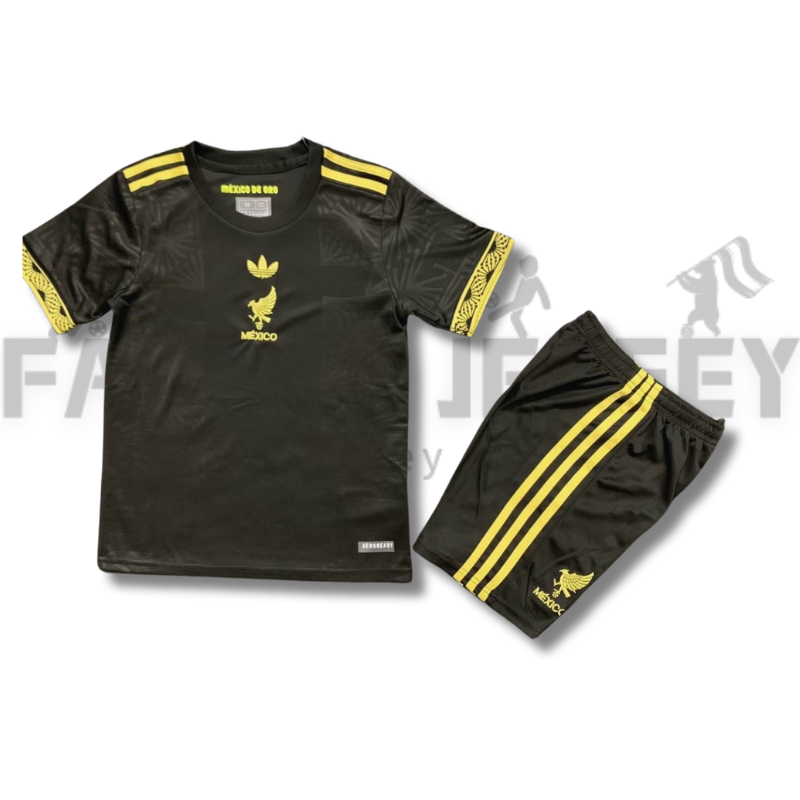 2025/2026 Mexico Concacaf Gold Cup Black Special Edition Football Shirt For Kids