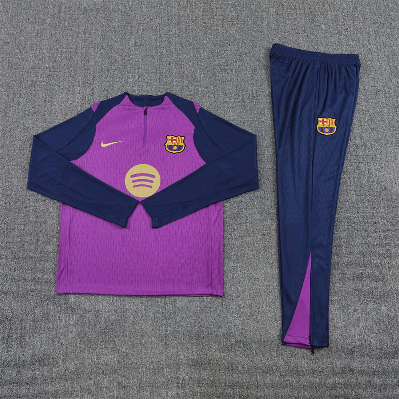2025/2026 Barcelona Half-Pull Purple Training Suit
