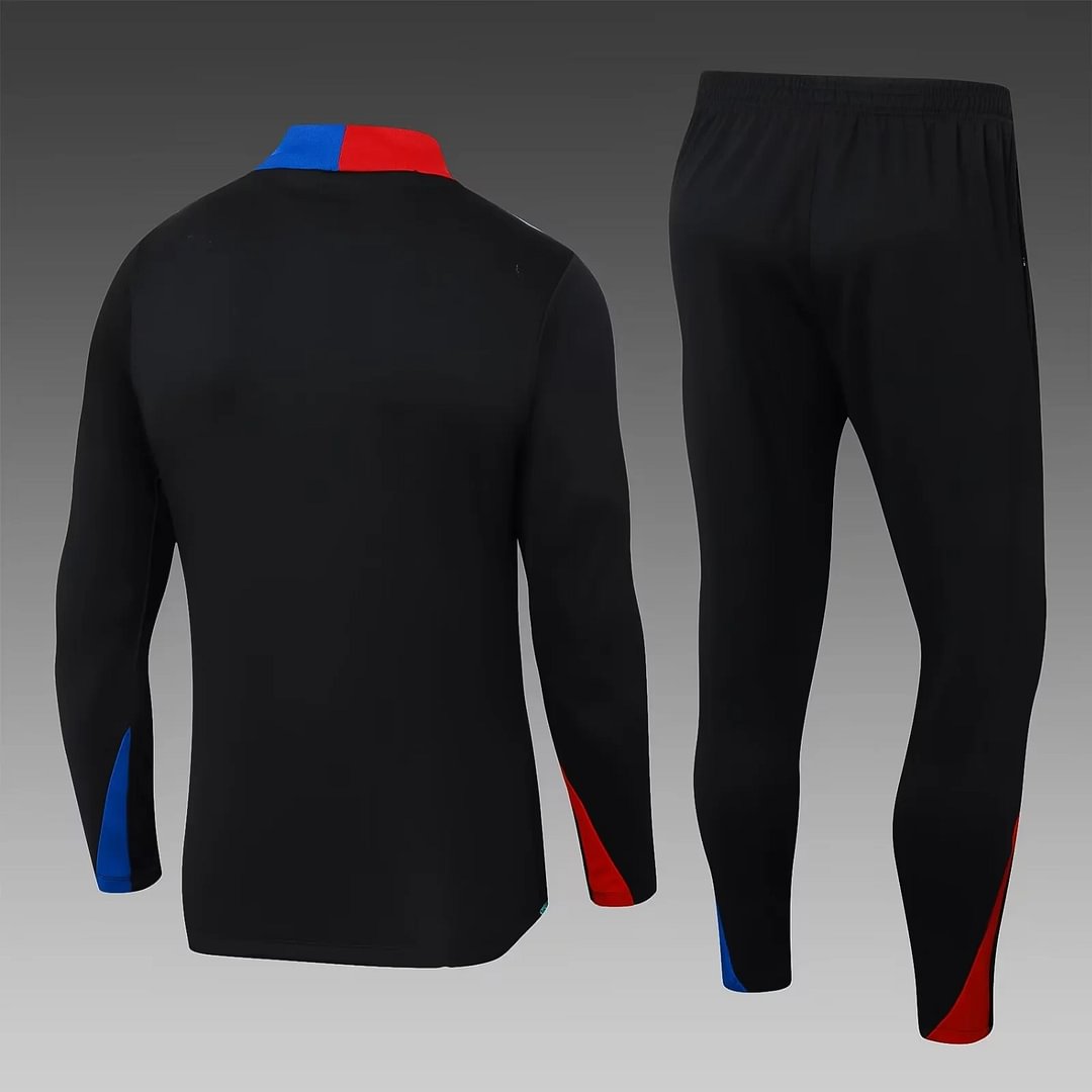 2024/2025 Barcelona Half-Pull Training Suit Black Football Shirt