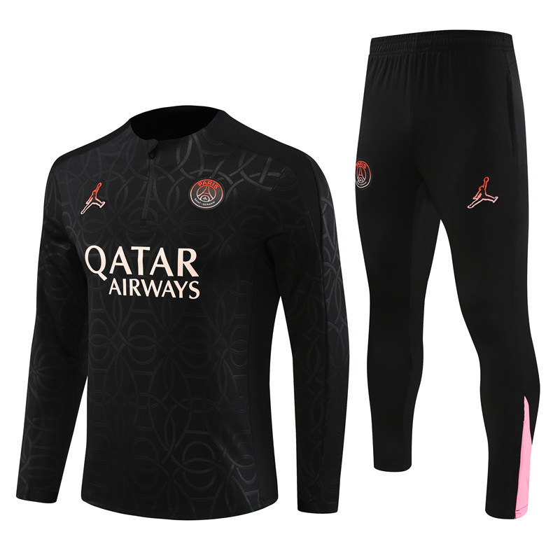 2024/2025 Paris Saint-Germain Black Gold Half-Pull Training Suit
