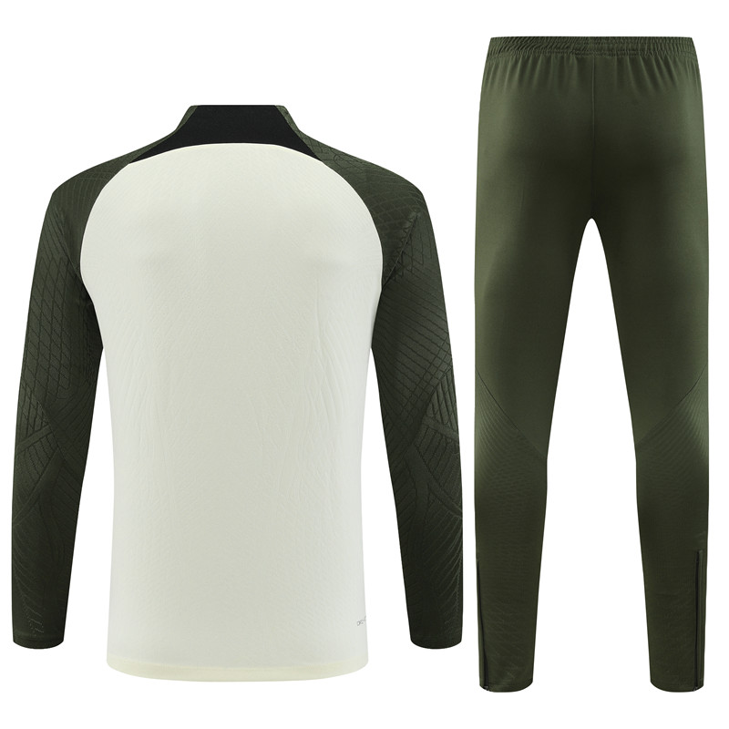 2025/2026 Barcelona White Green Half-Pull Training Suit