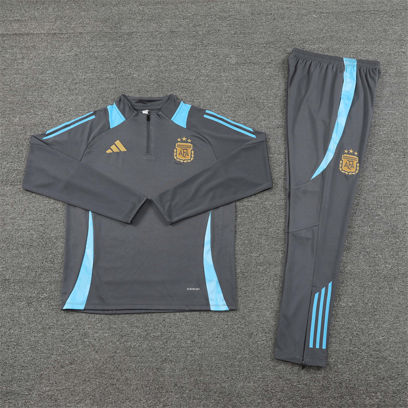 2024/2025 Argentina Dark Grey Half-Pull Training Suit Player Edition