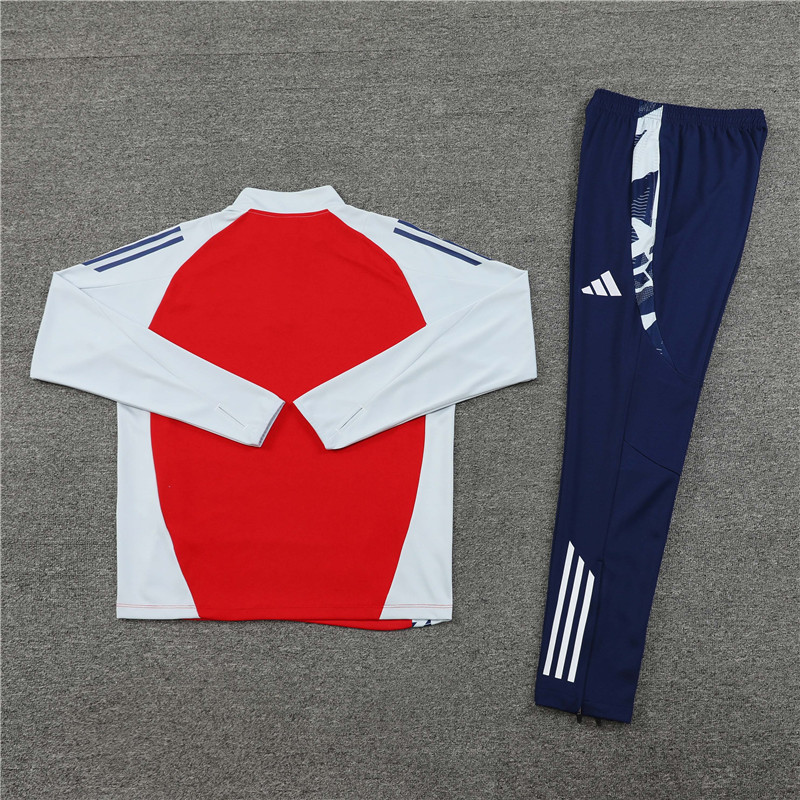 2024/2025 Arsenal Red White Half-Pull Training Suit Football Jersey