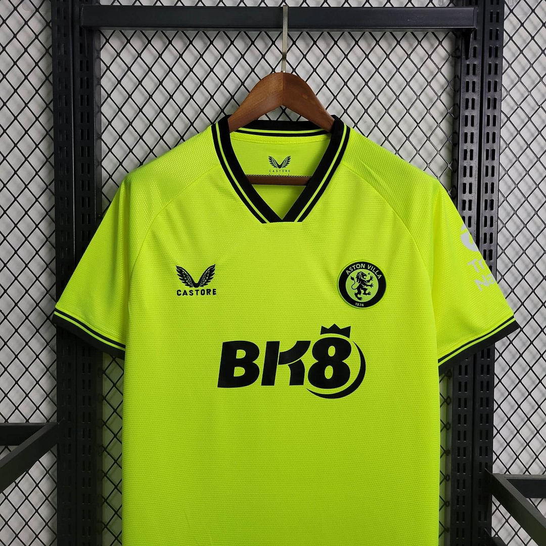2023/2024 Aston Villa Fluorescent Green Football Shirt