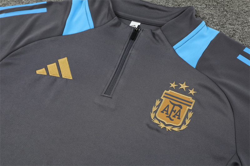 2024/2025 Argentina Dark Grey Half-Pull Training Suit Player Edition