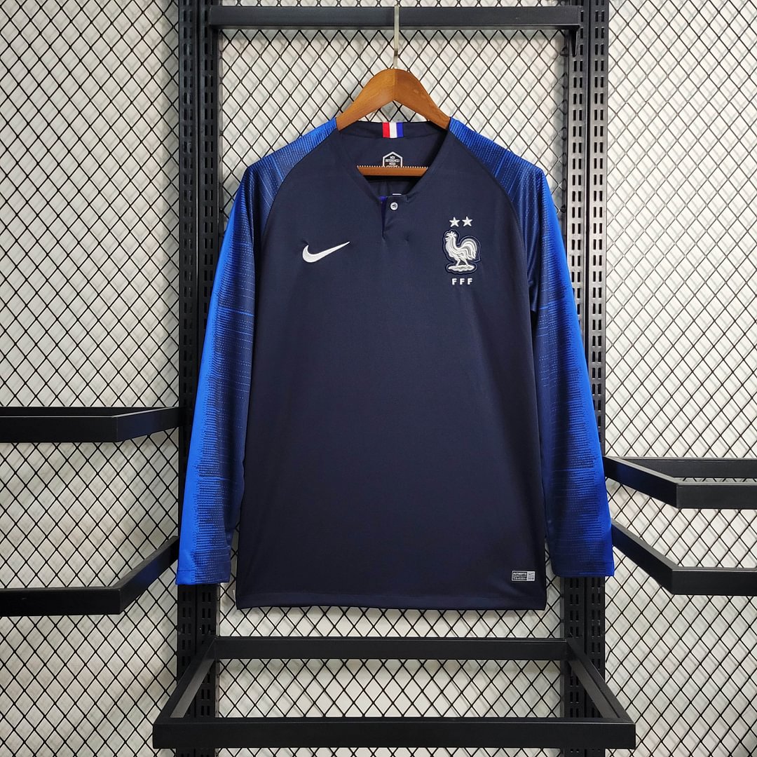 2018 France Retro Long Sleeve Home Football Shirt