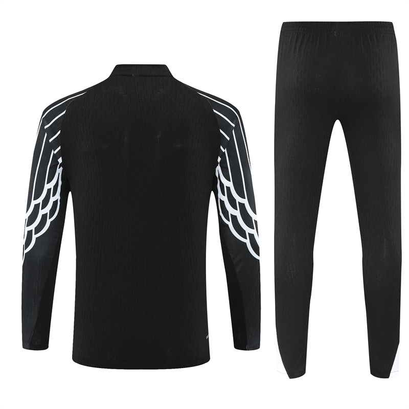 2025/2026 Paris Saint-Germain Black half zip training suit set