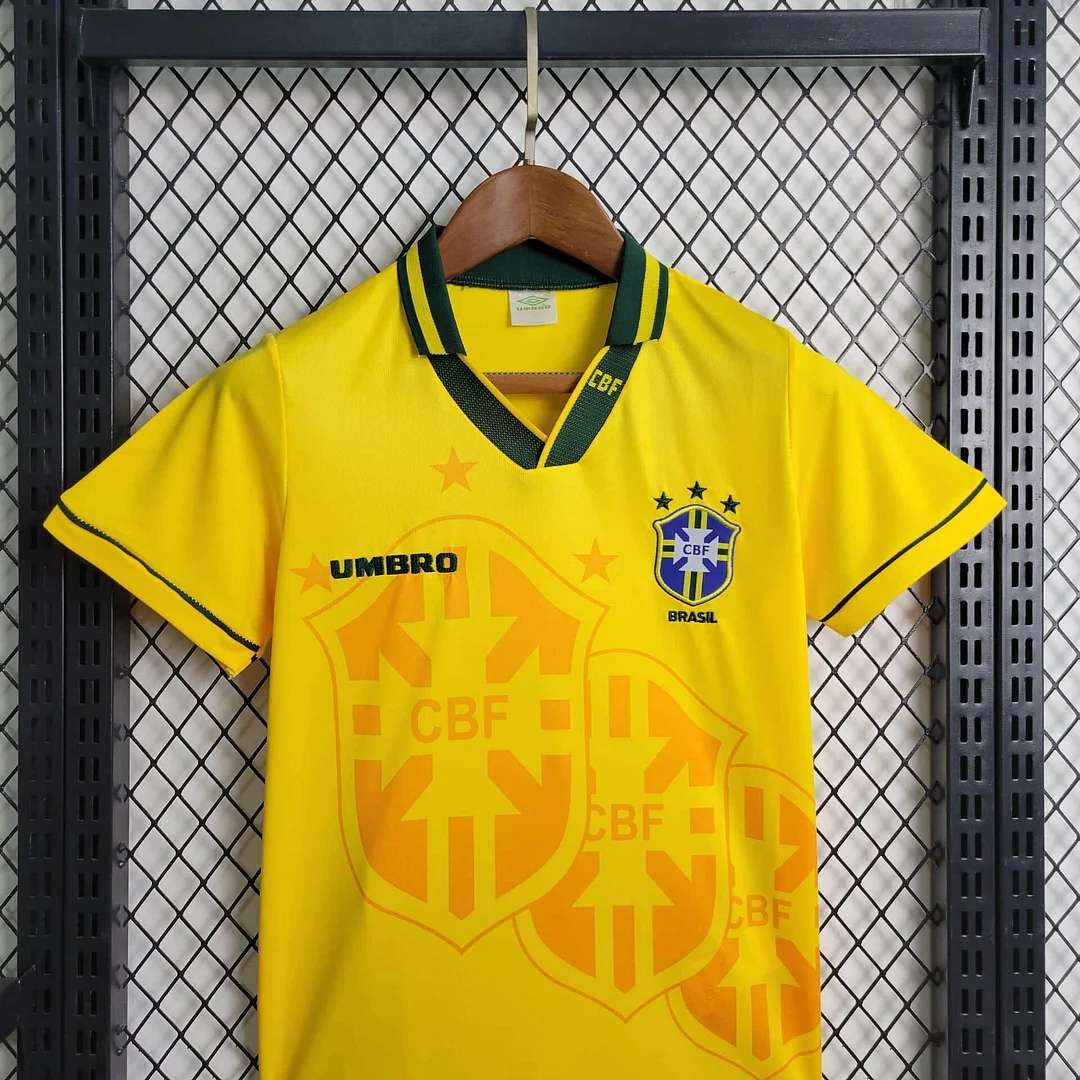 1994 Brazil Retro Home Football Shirt (For Kids )