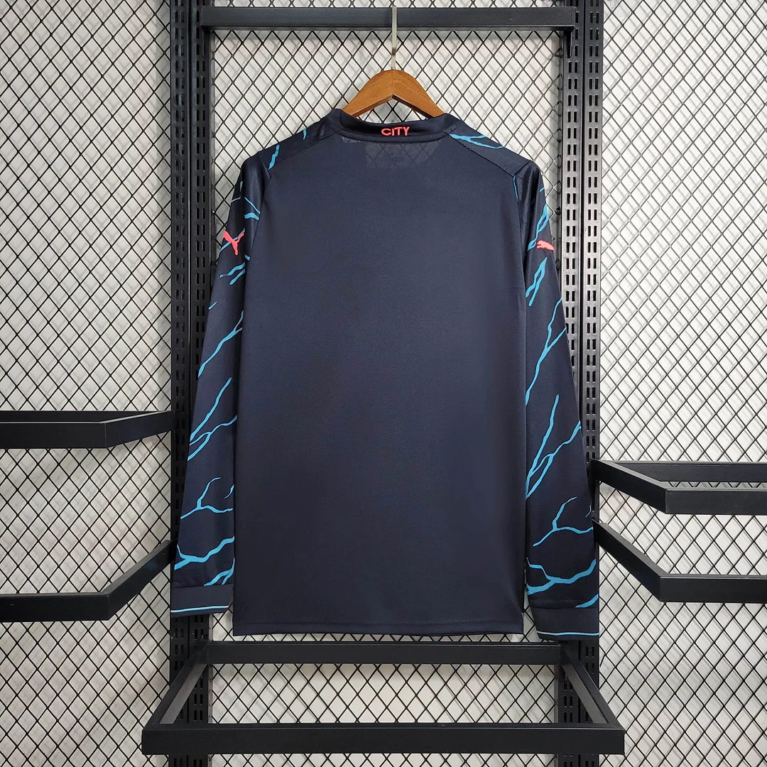 2023/2024 Manchester City Long Sleeve Third Away Football Shirt
