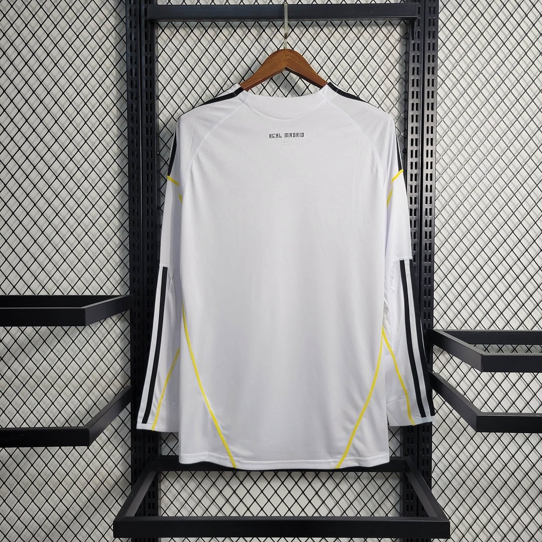 2009/2010 Real Madrid Retro White Long Sleeve Home Football Shirt