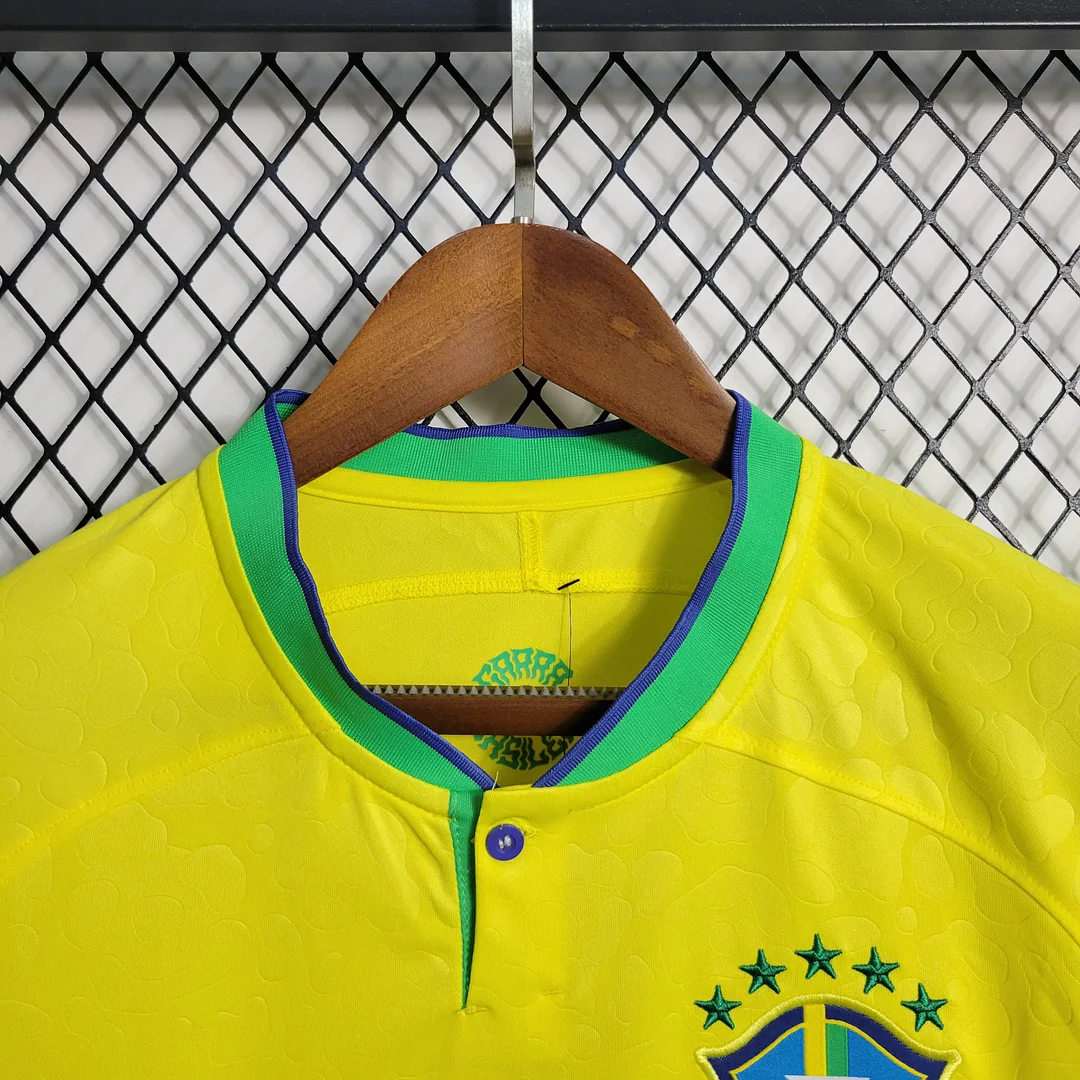 2022 Brazil Long Sleeve Home Football Shirt