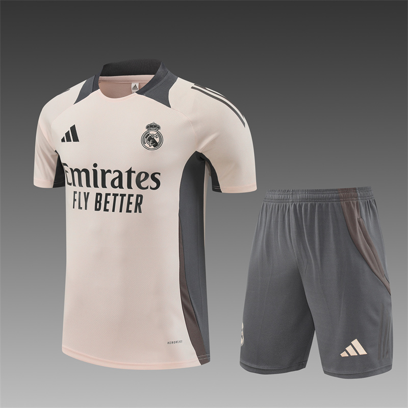 2024/2025 Real Madrid Grey And Pink Purple Training Wear Suit Shirt