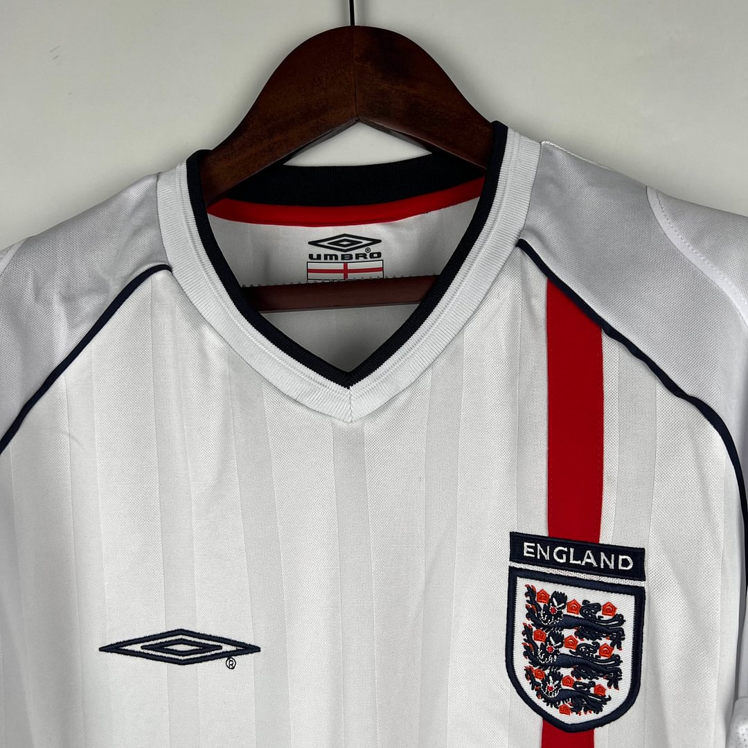 2002 England Retro Long Sleeve Home Football Shirt