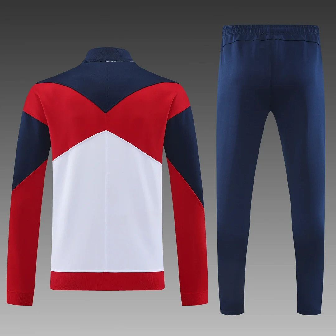 2024/2025 Paris Saint-Germain Long Zipped Jacket Training Suit White Football Shirt