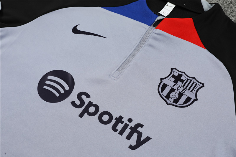 2025/2026 Barcelona Grey Half-Pull Training Suit