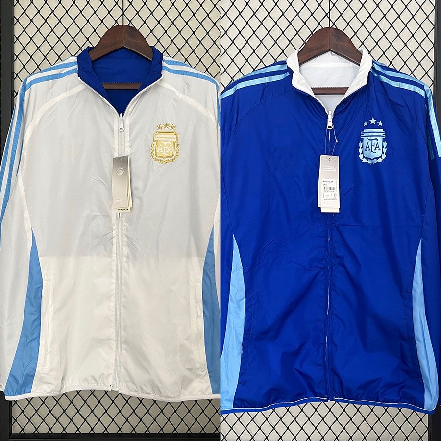 2024/2025 Argentina Reversible Windbreaker(White-Blue)Football Shirt