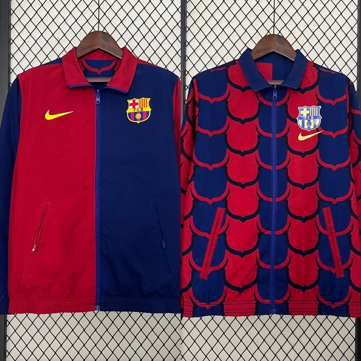 2024/2025 Barcelona(Red and Blue)Double-sided Windbreaker Football Jersey