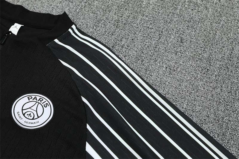2025/2026 Paris Saint-Germain Black half zip training suit set