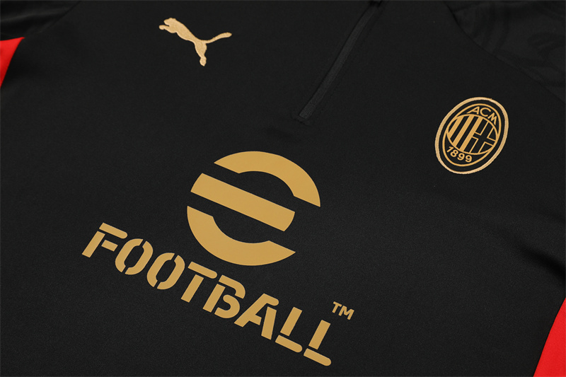 2024/2025 AC Milan Black Half-Pull Training Suit Player Edition