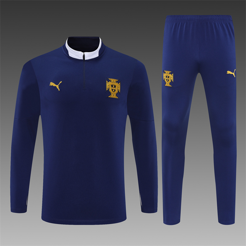 2025/2026 Portugal Half-Pull Training Suit Royal Blue Football Shirt
