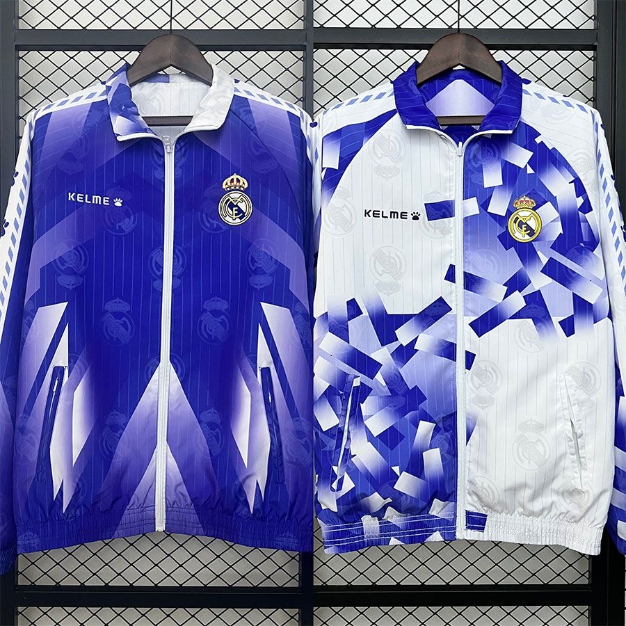 2025/2026 Real Madrid Reversible Windbreaker(Blue- White)Football Shirt