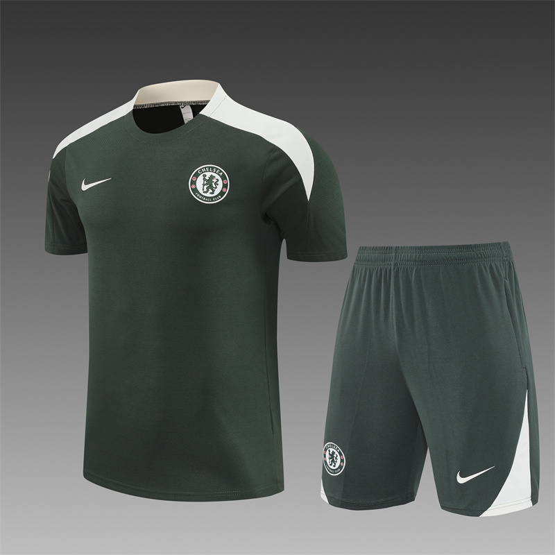 2025/2026 Chelsea Army Green Training Set Football Suit