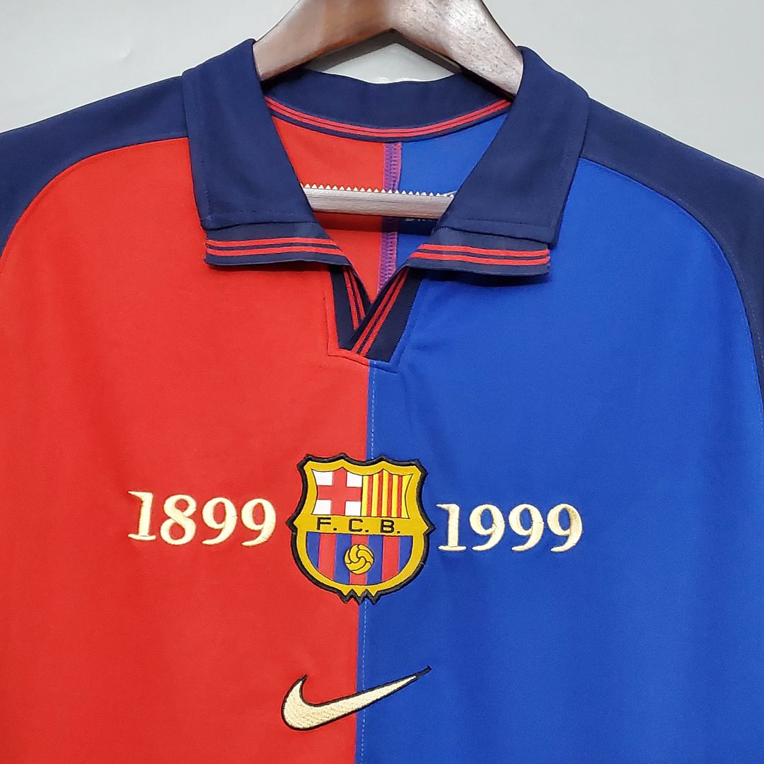 1999/2000 Retro Barcelona Home 100th Anniversary Version Jersey