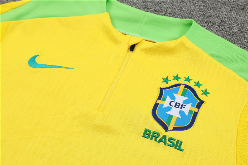2024/2025 Brazil Prematch Yellow Football Jersey