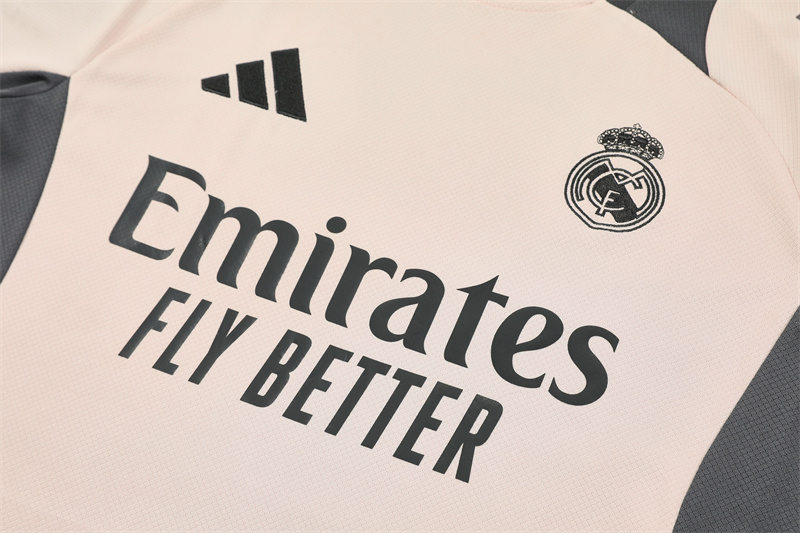 2024/2025 Real Madrid Grey And Pink Purple Training Wear Suit Shirt