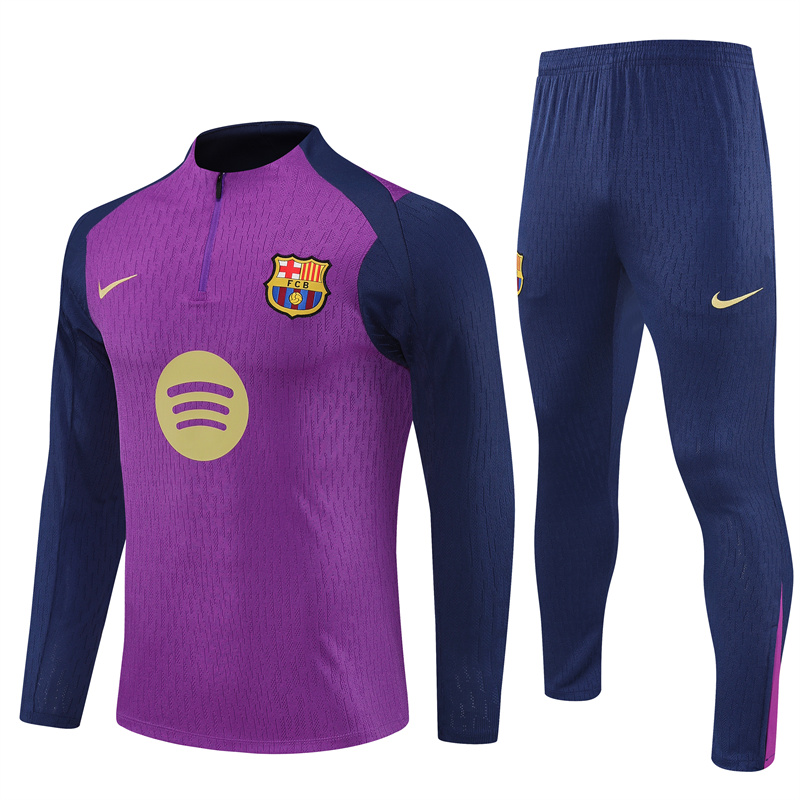 2025/2026 Barcelona Half-Pull Purple Training Suit