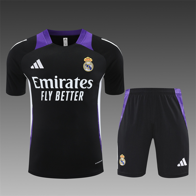 2024/2025 Real Madrid Black And Purple Training Wear Suit Shirt