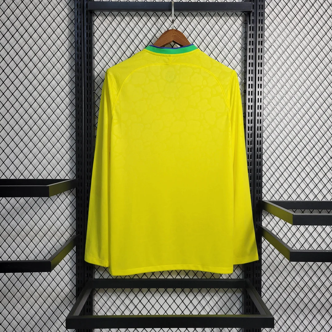 2022 Brazil Long Sleeve Home Football Shirt
