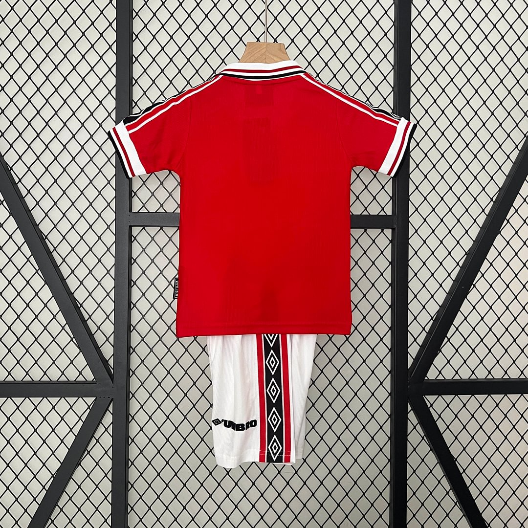 1998/1999 Retro Manchester United Home Football Shirt Kids Size
