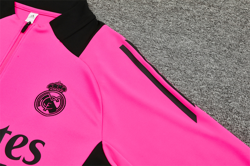 2024/2025 Real Madrid Long Zipped Jacket Training Suit Rose Red Football Shirt